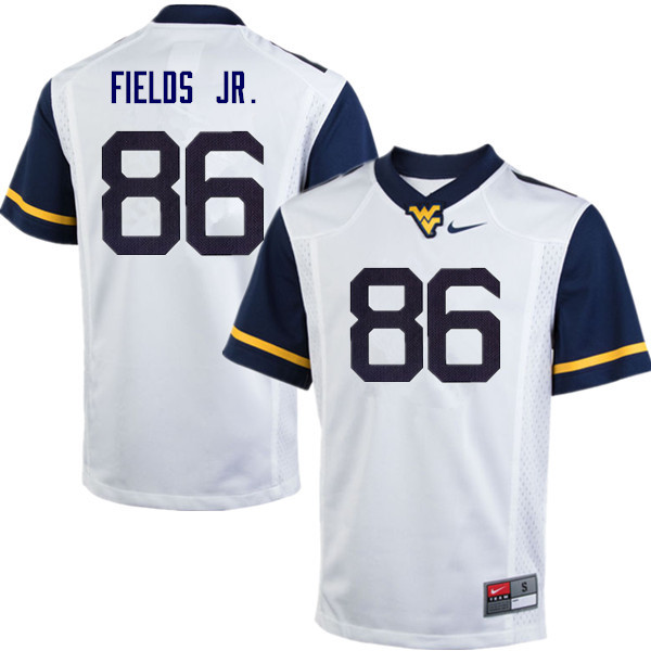Men #86 Randy Fields Jr. West Virginia Mountaineers College Football Jerseys Sale-White - Click Image to Close